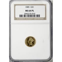 1885 G$1 MS64 Prooflike NGC