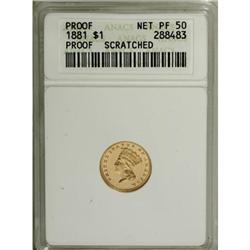 1881 G$1 Proof ANACS