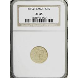 1834 $2 1/2 Classic XF45 NGC
