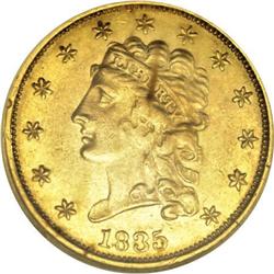 1835 $2 1/2 AU58 NGC