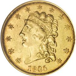 1835 $2 1/2 AU58 NGC