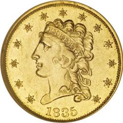 1835 $2 1/2 AU58 NGC