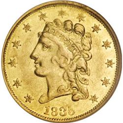 1835 $2 1/2 AU58 NGC