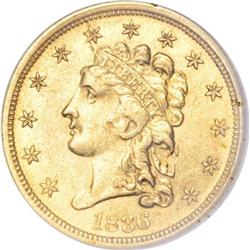 1836 $2 1/2 Script 8 AU58 NGC