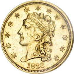 1836 $2 1/2 Script 8 AU58 NGC