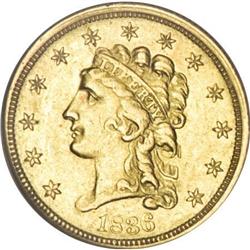 1836 $2 1/2 Script 8 AU58 NGC