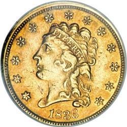 1836 $2 1/2 Script 8 AU58 NGC