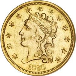 1836 $2 1/2 Script 8 AU58 NGC