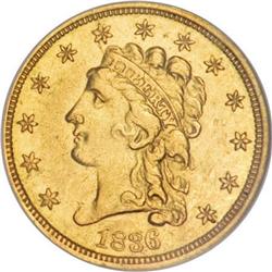 1836 $2 1/2 Script 8 AU58 NGC