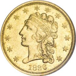 1836 $2 1/2 Block 8 AU58 NGC