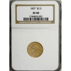 1837 $2 1/2 XF40 NGC