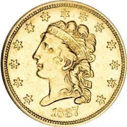 1837 $2 1/2 AU58 NGC