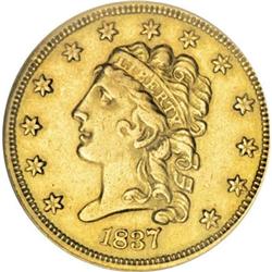 1837 $2 1/2 AU58 NGC