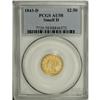 Image 3 : 1843-D $2 1/2 Small D AU58 PCGS
