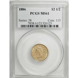 1886 $2 1/2 MS61 PCGS