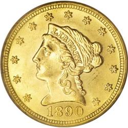1890 $2 1/2 MS64 PCGS