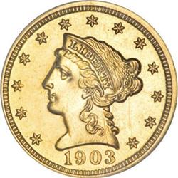 1903 $2 1/2 PR63 NGC