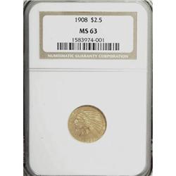 1908 $2 1/2 MS63 NGC