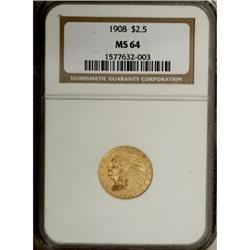 1908 $2 1/2 MS64 NGC