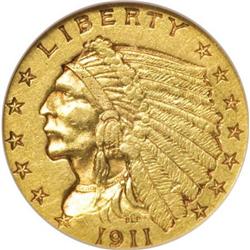 1911-D $2 1/2 Weak D AU55 NGC