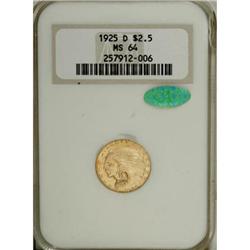 1925-D $2 1/2 MS64 NGC
