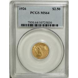 1926 $2 1/2 MS64 PCGS