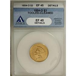 1854-O $3--Tooled, Cleaned--ANACS. XF45 Details