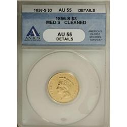 1856-S $3 AU55 ANACS