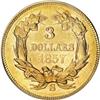 Image 2 : 1857-S $3 AU53 PCGS