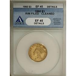 1860 $3 XF45 ANACS