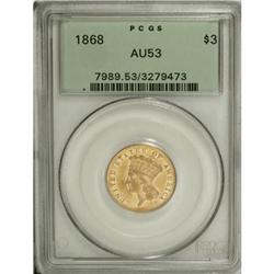 1868 $3 AU53 PCGS
