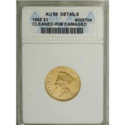 1868 $3 AU58 ANACS