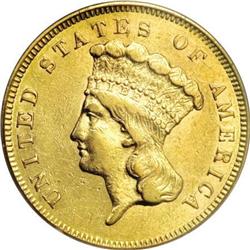 1874 $3 MS61 NGC