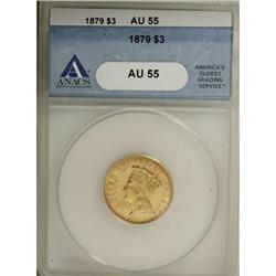 1879 $3 AU55 ANACS