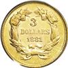 Image 2 : 1881 $3 AU58 PCGS