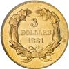 Image 2 : 1881 $3 AU58 PCGS