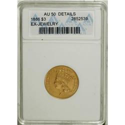 1886 $3 AU50 Details ANACS