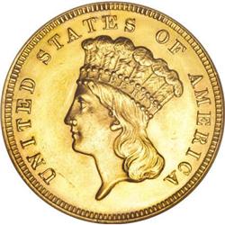 1888 $3 Net AU58 ANACS