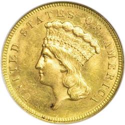 1889 $3 MS63 NGC