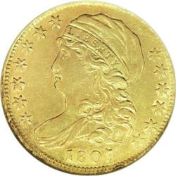 1807 $5 Bust Left AU55 NGC