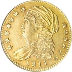 1811 $5 Small 5 AU53 Details ANACS