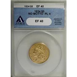1834 $5 Plain 4 XF40 ANACS