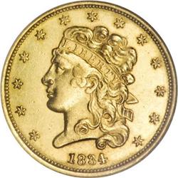 1834 $5 Plain 4 MS61 NGC