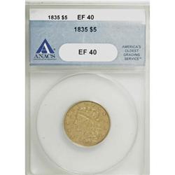 1835 $5 XF40 ANACS