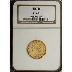 1835 $5 XF45 NGC