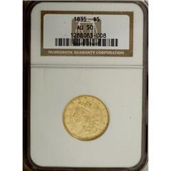 1835 $5 AU50 NGC