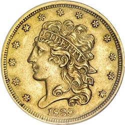 1838 $5 MS60 NGC
