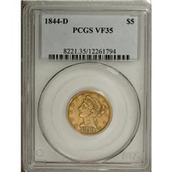 1844-D $5 VF35 PCGS