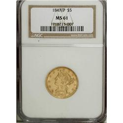 1847/7 $5 MS61 NGC