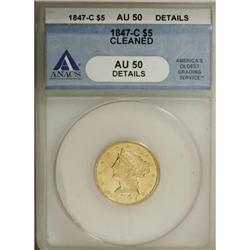 1847-C $5 AU50 ANACS